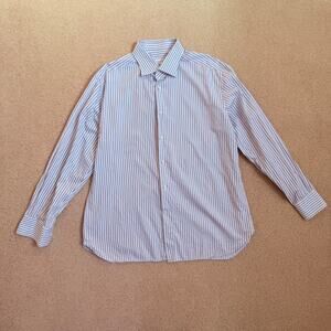 Ermenegildo Zegna Striped 100% Cotton Regular Fit Button-Down Shirt Men’s 18/46